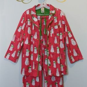 Munki Munki Flannel Snowman Christmas Pajamas